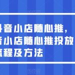 于老师抖音小店随心推，搞懂抖音小店随心推投放流程及方法