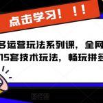 2023拼多多运营玩法系列课，全网独家，​最全15套技术玩法，畅玩拼多多