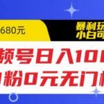 视频号日入1000，0粉0元无门槛，暴利玩法，小白可做，拆解教程【揭秘】