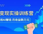 AI智能变现实操训练营：普通人利用AI赚钱 月收益数万元（全套课程+文档）