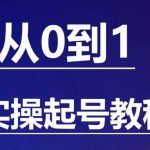 石野·小白起号实操教程，​掌握各种起号的玩法技术，了解流量的核心