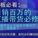 老板必看：月销百万的直播带货必修课，直播带货从亏钱到月赚50万，听这门课就够了