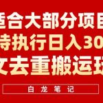 图文去重搬运玩法，坚持执行日入300+，适合大部分项目（附带去重参数）