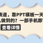 超级蓝海赛道，靠PPT模板一天变现1000是怎么做到的（教程+99999份PPT模板）【揭秘】