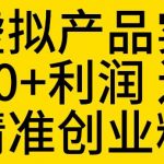 拼多多虚拟产品实操流程，月产5000+利润，还能引流精准创业粉【揭秘】