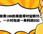 外面收费188的美团准时宝赔付项目，一小时完成一单利润200【仅揭秘】