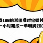 外面收费188的美团准时宝赔付项目，一小时完成一单利润200【仅揭秘】