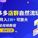 拼多多店群自然流玩法，轻松月入1W+保姆级视频教程（附上货、拍单工具）