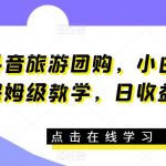 抖音旅游团购，小白可操作，保姆级教学，日收益300+【揭秘】