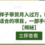 这样子带货月入过万，新手小白都适合的项目，一部手机可操作【揭秘】