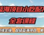 蓝海项目小吃配方全套课程，小白看完直接实操，单人日入1000+【揭秘】