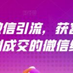 21天讲微信引流获客销售营，从陌生到成交的微信经营术