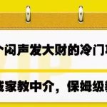 一个闷声发大财的冷门项目，同城家教中介，操作简单，一个月变现7000+，保姆级教程