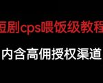 短剧cps喂饭级教学，内涵高佣授权渠道