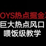 TFBOYS热点掘金项目，巨大热点风口，喂饭级教学