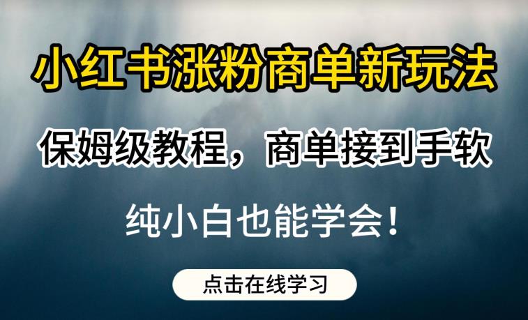 小红书涨粉商单新玩法，保姆级教程，商单接到手软，纯小白也能学会【揭秘】