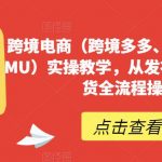 跨境电商（跨境多多、海外版多多TEMU）实操教学，从发布商品到售卖发货全流程操作！