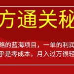 被人忽略的蓝海项目，魔方通关秘籍，一单的利润有39.9，几乎是零成本，月入过万很轻松【揭秘】