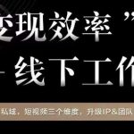 变现效率线下工作坊，从‮播直‬间、私域、‮视短‬频‮个三‬维度，升级IP和团队变现效率