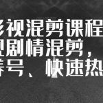 华人影视混剪课程，中视频影视剧情混剪，起号、养号、快速热门