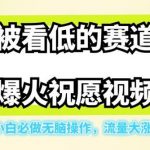 被看低的赛道爆火祝愿视频，玩法简单小白必做无脑操作，流量大涨粉快日入500