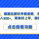 全网首发，最新拉新软件极速蜂，多种变现方式，日入300+，简单好上手，保姆级教学【揭秘】