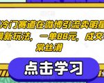 超级冷门赛道在微博引流卖明星图片最新玩法，一单88元，成交非常丝滑【揭秘】