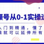 视频号从0-1实操运营，从入门到精通，懂了底层逻辑就可以延伸所有知识