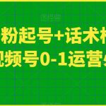 视频号0粉起号+话术框架线上课，视频号0-1运营必备课