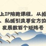 国学玄学线上IP陪跑课程，从拍摄、剪辑、运营、直播、私域引流等全方位教学，快速发展数百个矩阵号