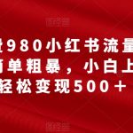 外面收费980小红书流量掘金合伙人，简单粗暴，小白上手也能轻松变现500＋【揭秘】