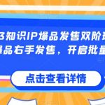 2023知识IP爆品发售双阶班，左手爆品右手发售，开启批量收钱