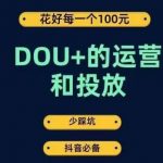 DOU+的运营和投放，花1条DOU+的钱，成为DOU+的投放高手，少走弯路不采坑