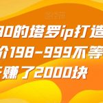 收费2980的塔罗ip打造项目，单价198-999不等，5天赚了2000块【揭秘】