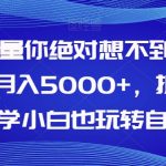 AI的力量你绝对想不到！靠AI稿子月入5000+，拆解式教学小白也玩转自如【揭秘】