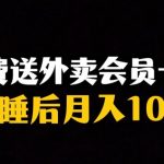 靠送外卖会员卡实现睡后月入10万＋冷门暴利赛道，保姆式教学【揭秘】