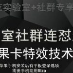 梅花实验室社群视频号连怼起号玩法，最新苹果卡特效技术