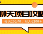 聊天项目最新玩法，每天20分钟，月入6200＋，附详细实操流程解析（六节课）【揭秘】