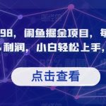 外面收费998，闲鱼掘金项目，每天稳定上百单，80%利润，小白轻松上手，日入1000【揭秘】