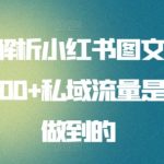 全面解析小红书图文引流日引100+私域流量是怎样做到的【揭秘】