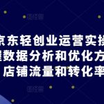 2024京东轻创业运营实操起店课程，掌握数据分析和优化方法，提升店铺流量和转化率