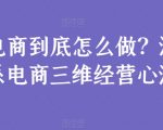 电商到底怎么做？淘系电商三维经营心法