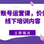 快手抖音账号运营课，价值5980的线下培训内容